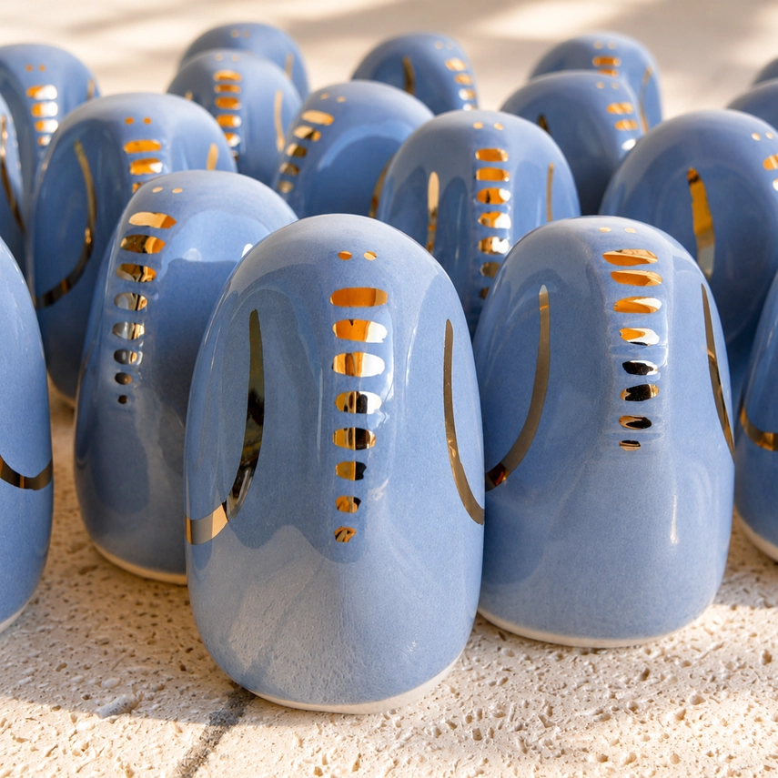 PICURU CERAMICAS || Figurine en céramique – Amulette Éléphant de la sagesse OR