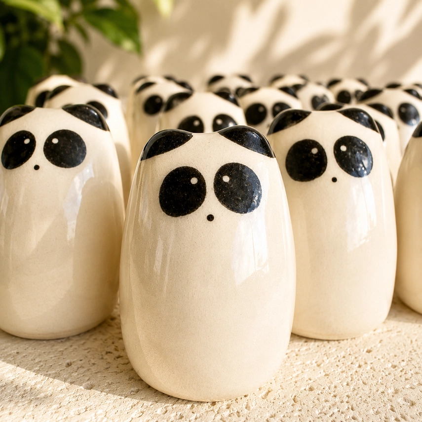 PICURU CERAMICAS || Figurine en céramique – Amulette Panda de la paix intérieure