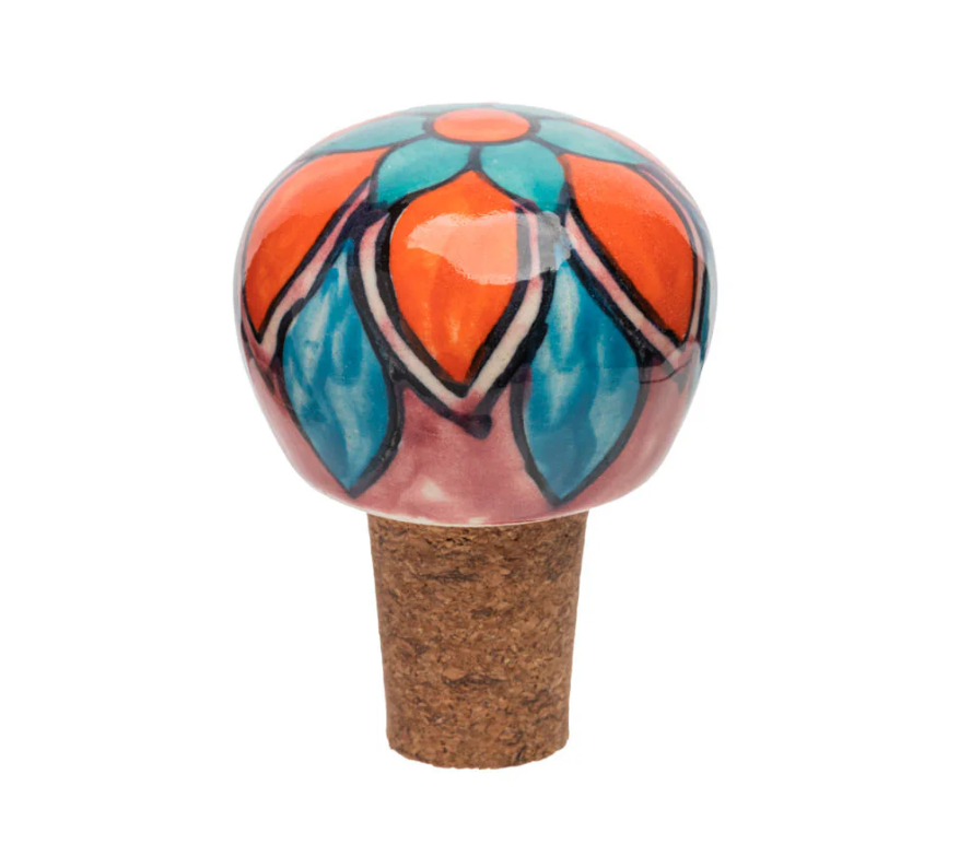TRANQUILLO || Bouchon de bouteille FLORAL – Bleu / Rouge