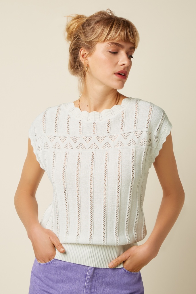 KING LOUIE || Liora Top Rocky Ajour – White