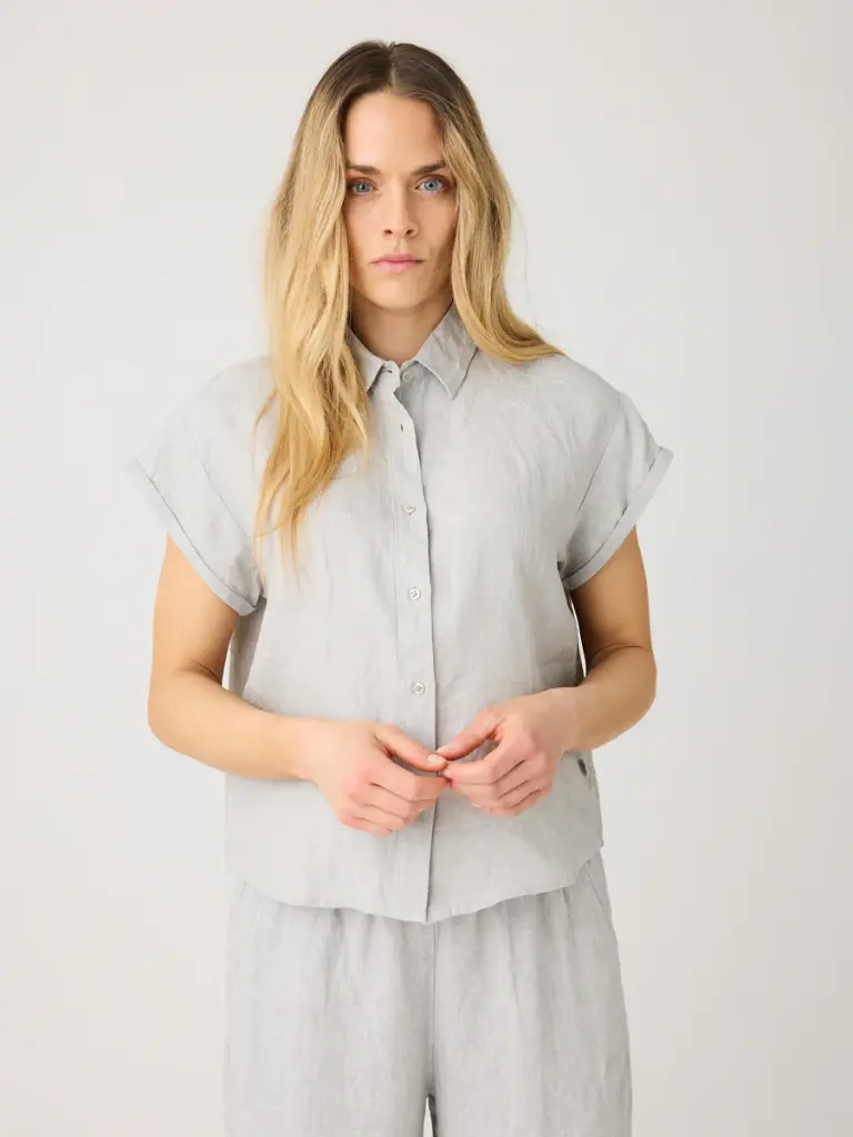 KNOWLEDGE COTTON APPAREL || Chemise Aster manches courtes en Lin