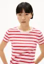 ARMEDANGELS || Kardaa Stripes T-Shirt – Pink Mist Mars Red