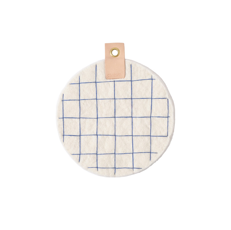 AVEVA DESIGN || Dessous De Plat Rond – Blue-Checked