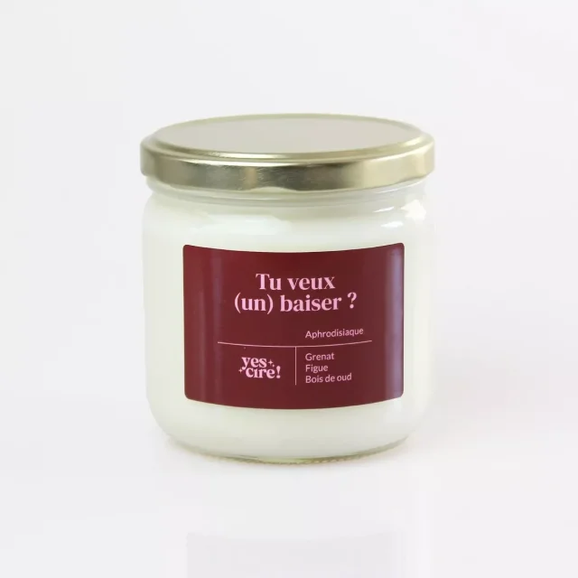 YESCIRE || Bougie grenat “Aphrodisiaque” – Tu veux (un) baiser ?