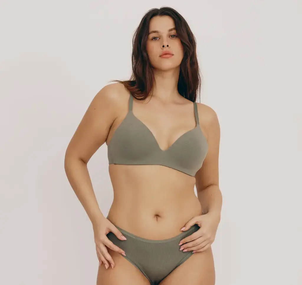 Organic Basics | Wireless Plunge Bra - Hazelnut