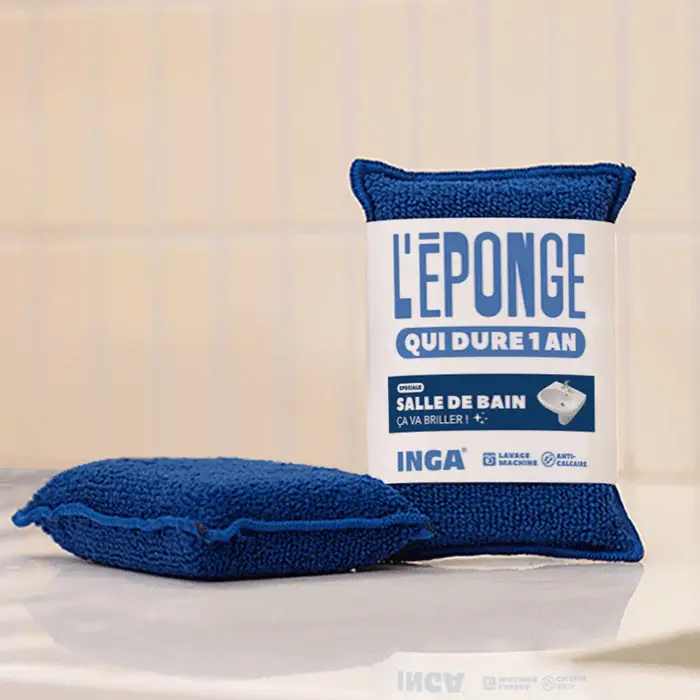 INGA || Éponge grattante lavable – Bleu