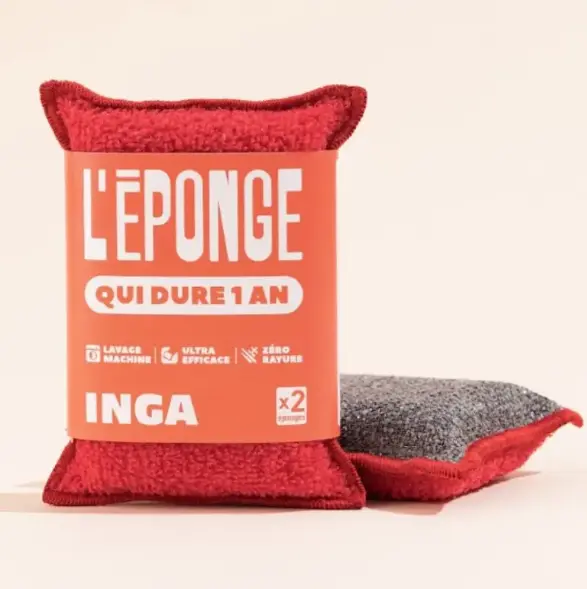 INGA || Éponge grattante lavable – Rouge