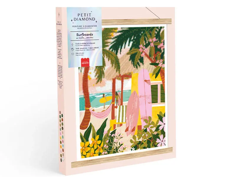 LA PETITE ÉPICERIE || Coffret Petit Diamond – Diamond Painting Surfboards par Julia Cornelius