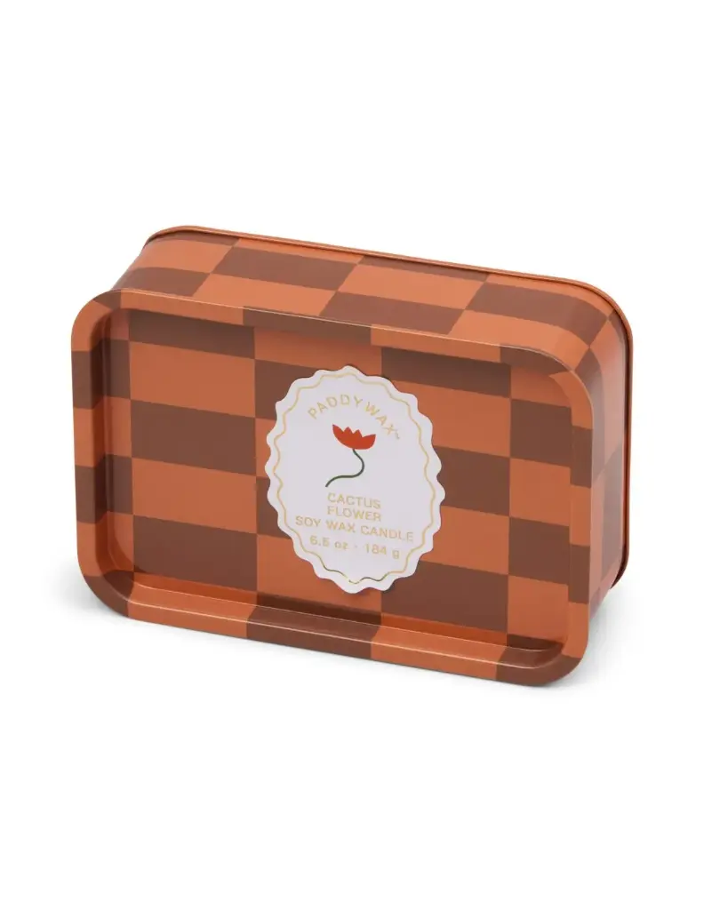 DESIGNWORKS COLLECTIVE || Bougie parfumée Adopo Flower Printed Tin Candle – Fleur de Cactus