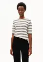 ARMEDANGELS || Tee-shirt rayé Jaanisara Fine Stripe – Oatmilk & Black