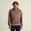 DEDICATED || Sweat demi-zip Sandvalla – Sparrow Brown
