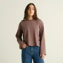 DEDICATED || Tee-shirt manches longues Vreta – Sparrow Brown