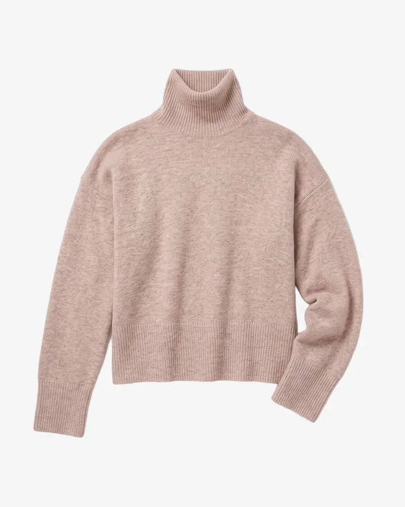 KNOWLEDGE COTTON APPAREL || Pull col montant en laine d'agneau - Lambswool high neck sweater - Kelp melange