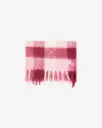 KNOWLEDGE COTTON APPAREL || Écharpe à carreaux et franges recyclée - Recycled fringe scarf - Red check