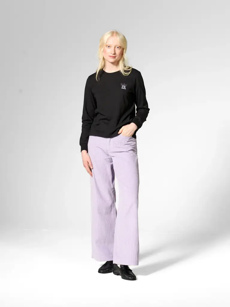 MADEMOISELLE YÉYÉ || Pantalon large en velours côtelé bio - Casual Cut Trousers - Lavender