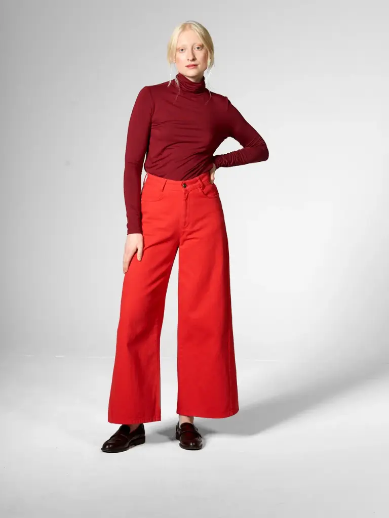 MADEMOISELLE YÉYÉ || Jean large femme - Wide Division Denim Trouser - High Risk Red