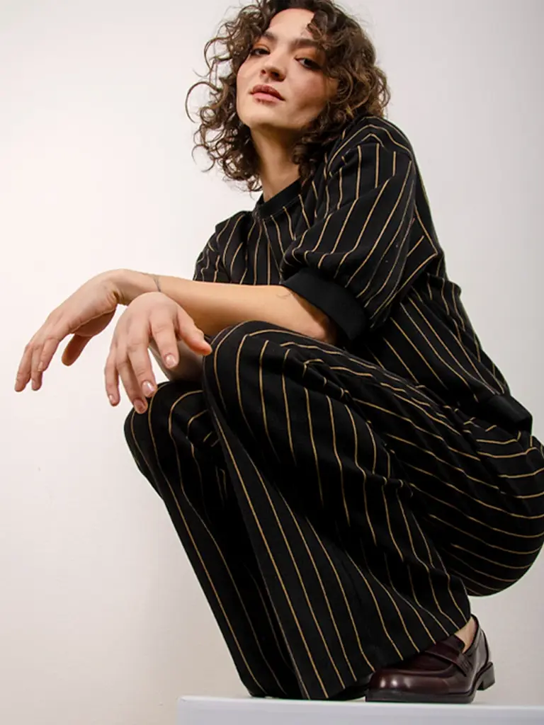 MADEMOISELLE YÉYÉ || Pantalon à fines rayures femme - Relaxed Rhythm Trousers - Pinstripes