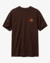 KNOWLEDGE COTTON APPAREL || Tee-shirt à broderie poitrine - Chest Embroidery T-Shirt - Chocolate Torte
