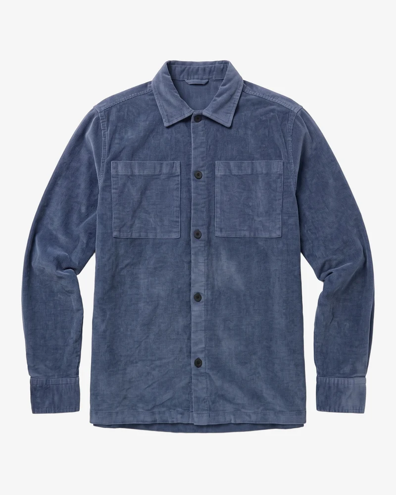 KNOWLEDGE COTTON APPAREL || Surchemise ample en velours côtelé - Loose Corduroy Overshirt - Vintage Indigo