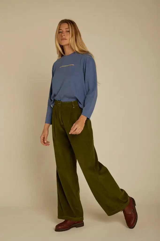 GRAINE || Pantalon ample à pinces en velours côtelé bio - Éclosion