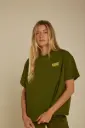 GRAINE || Tee-shirt épais coupe vintage en coton biologique - Pétale - Vert kaki