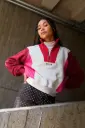 PERPÈTE || Sweat-shirt femme Emma à col camionneur - Rouge