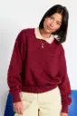 PERPÈTE || Sweat-shirt femme Geri à col fantaisie - Stripped Bordeaux