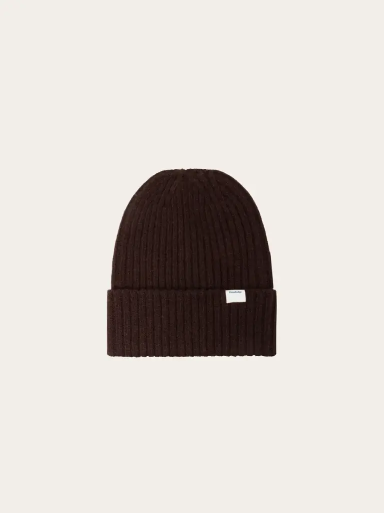 KNOWLEDGE COTTON APPAREL || Tour de cou côtelé en laine d'agneau - Lambswool Rib Snood - Dark Grey Melange