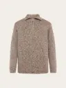 KNOWLEDGE COTTON APPAREL || Pull à col zippé - Quater Zip Sweater - Brown Multi
