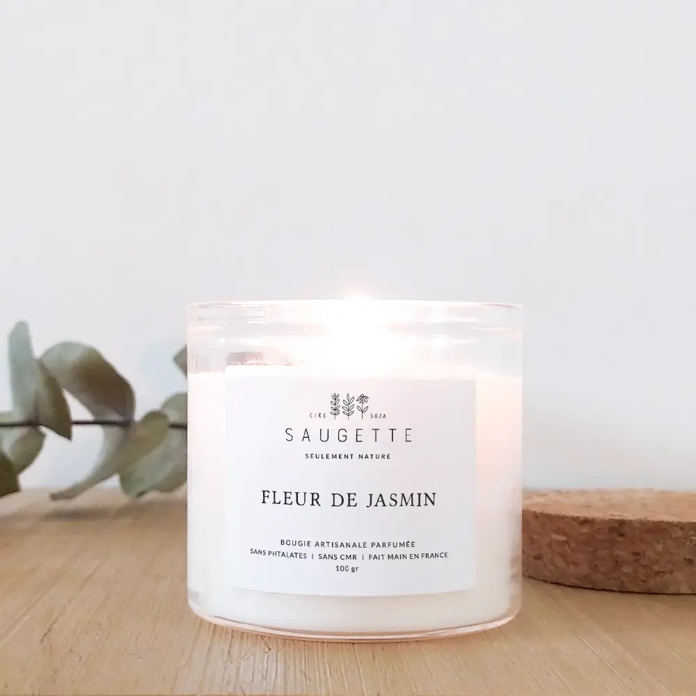 SAUGETTE || Bougie Artisanale Fleur de Jasmin – Petit format – 100 g