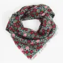 LES BELLES VAGABONDES || Foulard Delta en laine – Florilège Gris