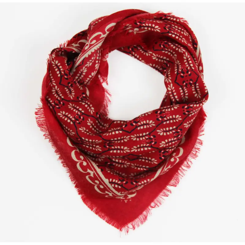 LES BELLES VAGABONDES || Foulard Delta en laine – Céleste Rouge