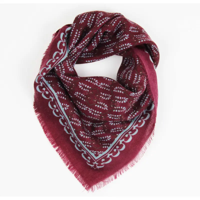 LES BELLES VAGABONDES || Foulard Delta en laine – Céleste Bordeaux