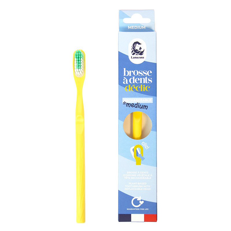 LAMAZUNA || Brosse à dents rechargeable medium Déclic – Jaune mimosa