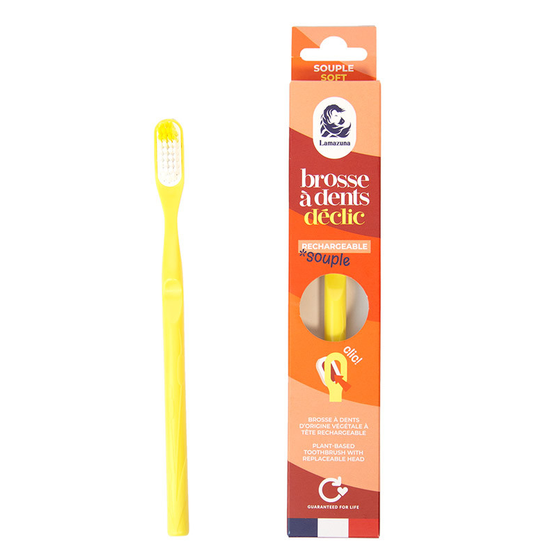 LAMAZUNA || Brosse à dents rechargeable souple – Jaune mimosa