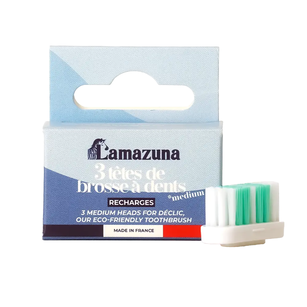 LAMAZUNA || Recharge de 3 têtes de brosse à dents – Medium