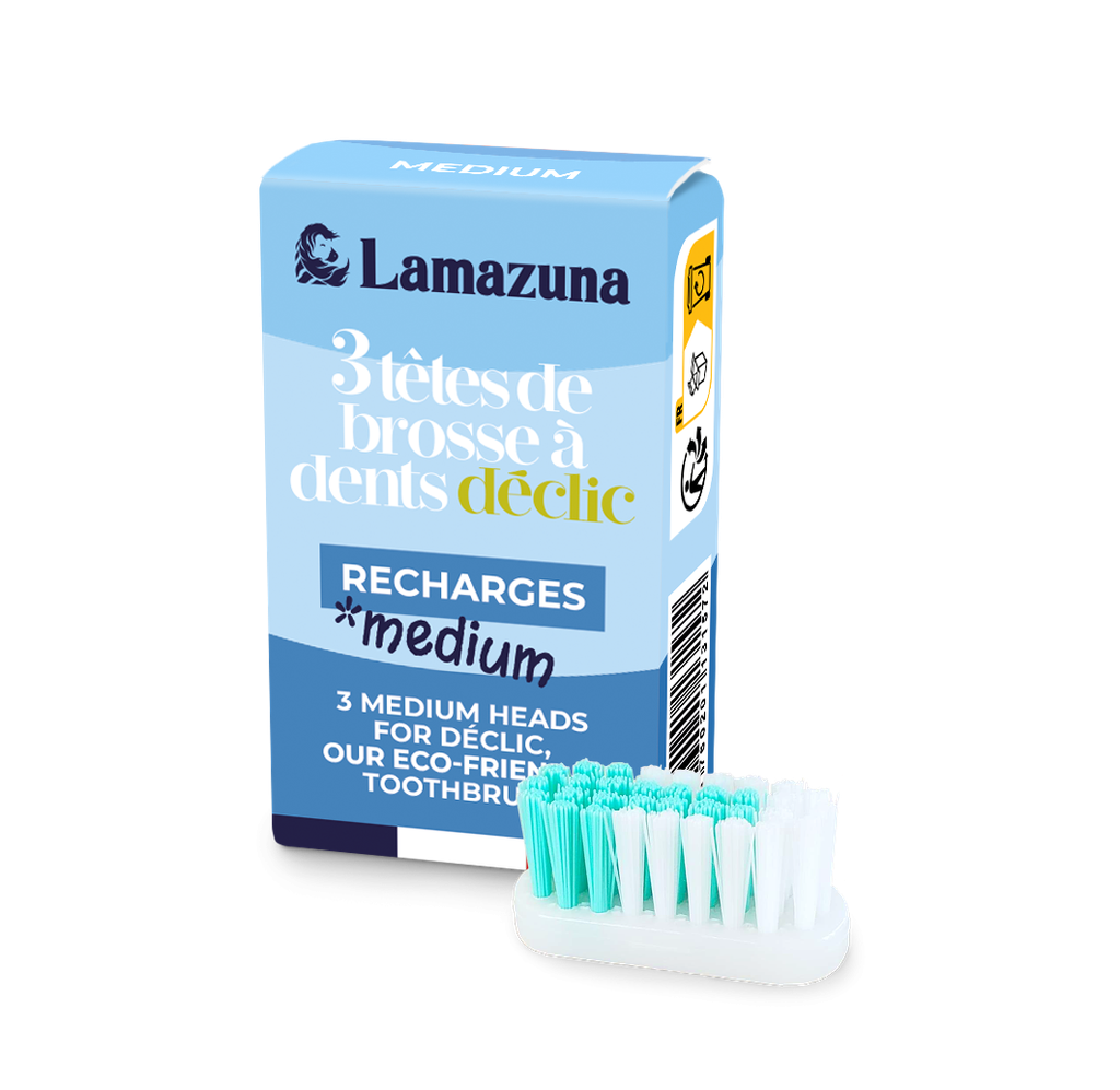 LAMAZUNA || Recharge de 3 têtes de brosse à dents – Medium