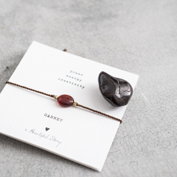 A Beautiful Story || Bracelet Gemstone Grenat – Or