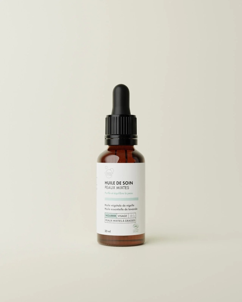 CLÉMENCE ET VIVIEN || Huile de Soin Peaux Mixtes – 30 ml