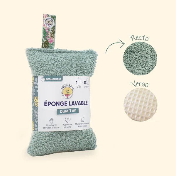 ANOTHER WAY || Éponge Lavable – Verte