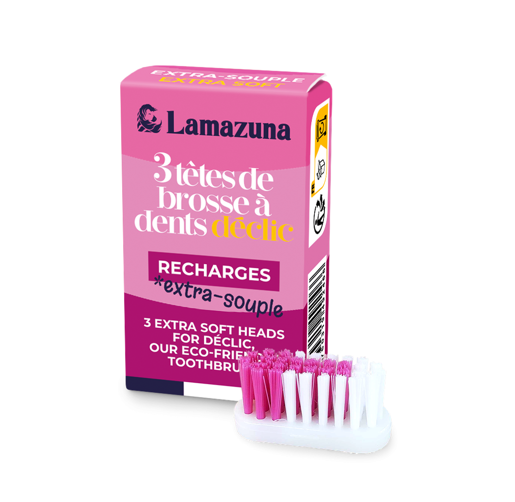 LAMAZUNA || Recharge de 3 têtes de brosse à dents – Extra souple