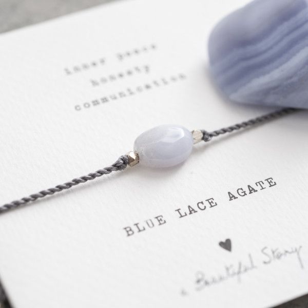 [ABS-BL22574] A Beautiful Story | Bracelet Gemstone - Blue Lace Agate Silver