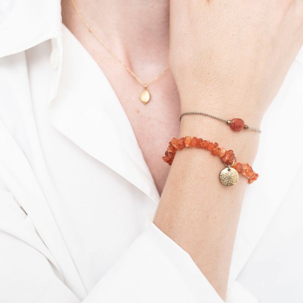 [ABS-BL23474] A Beautiful Story || Bracelet Gemstone Cornaline – Or