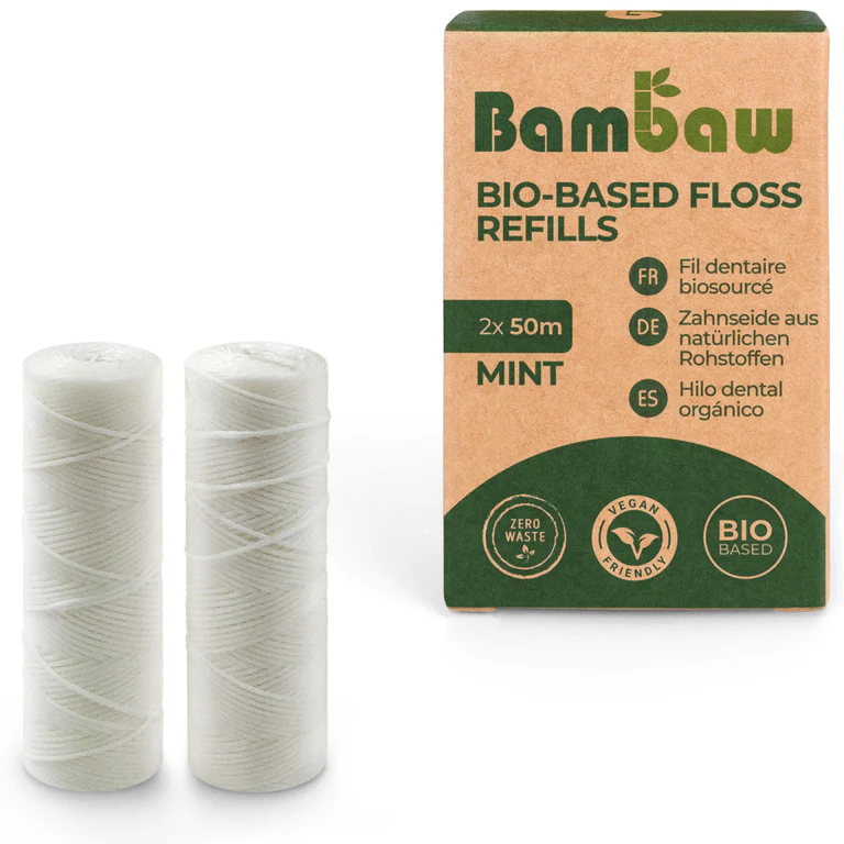 [BAM-BBxDFx2x50MxPL] BAMBAW || Recharge Fil dentaire en bioplastique – 2 x 50 m