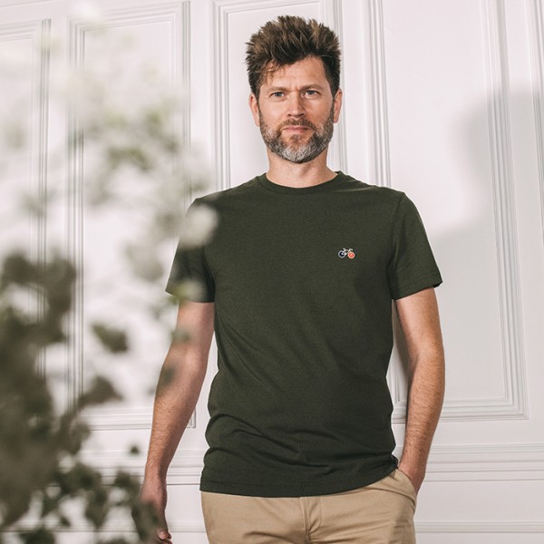 La Gentle Factory | T-shirt Baptiste broderie Vélo - Kaki