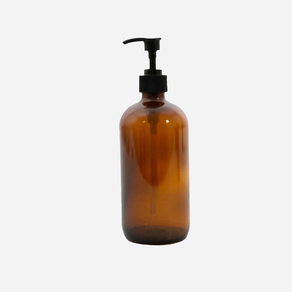 [LIV-PV-LIV-2230] Point Virgule | Bouteille en verre ambré avec pompe - 500ml