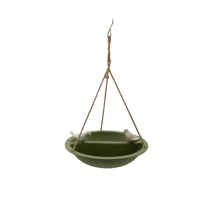 [LIV-PV-LIV-7312] Point Virgule | Baignoire / Mangeoire pour oiseaux en fibre de bambou - Vert /TAUPE