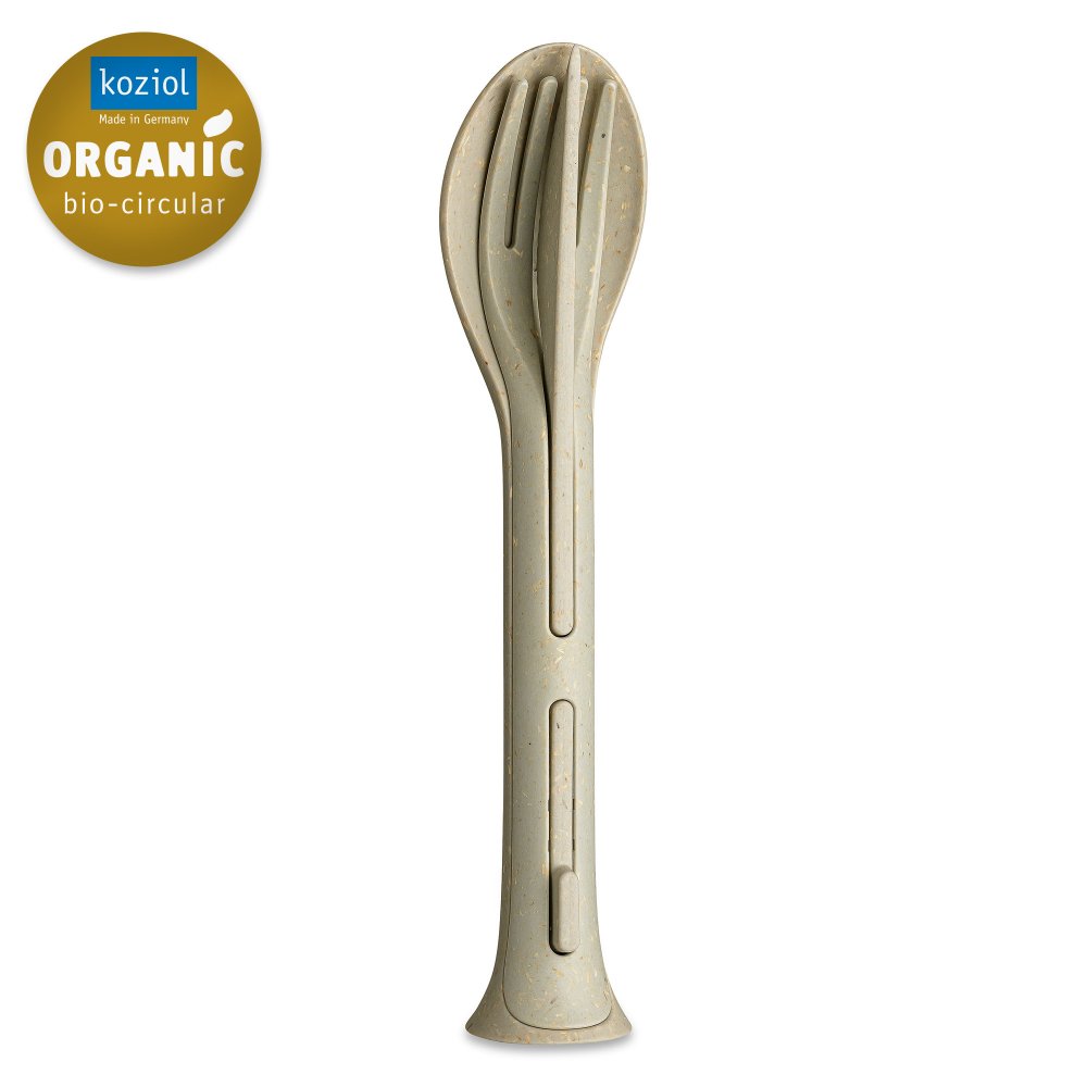 [KOZ-4036700] Koziol |  Set de couverts 3 pièces KLIKK POCKET - Nature Desert Sand