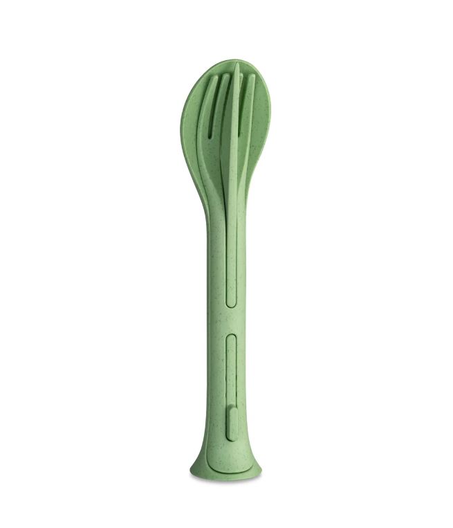 [KOZ-4036703] Koziol |  Set de couverts 3 pièces KLIKK POCKET - Nature leaf green