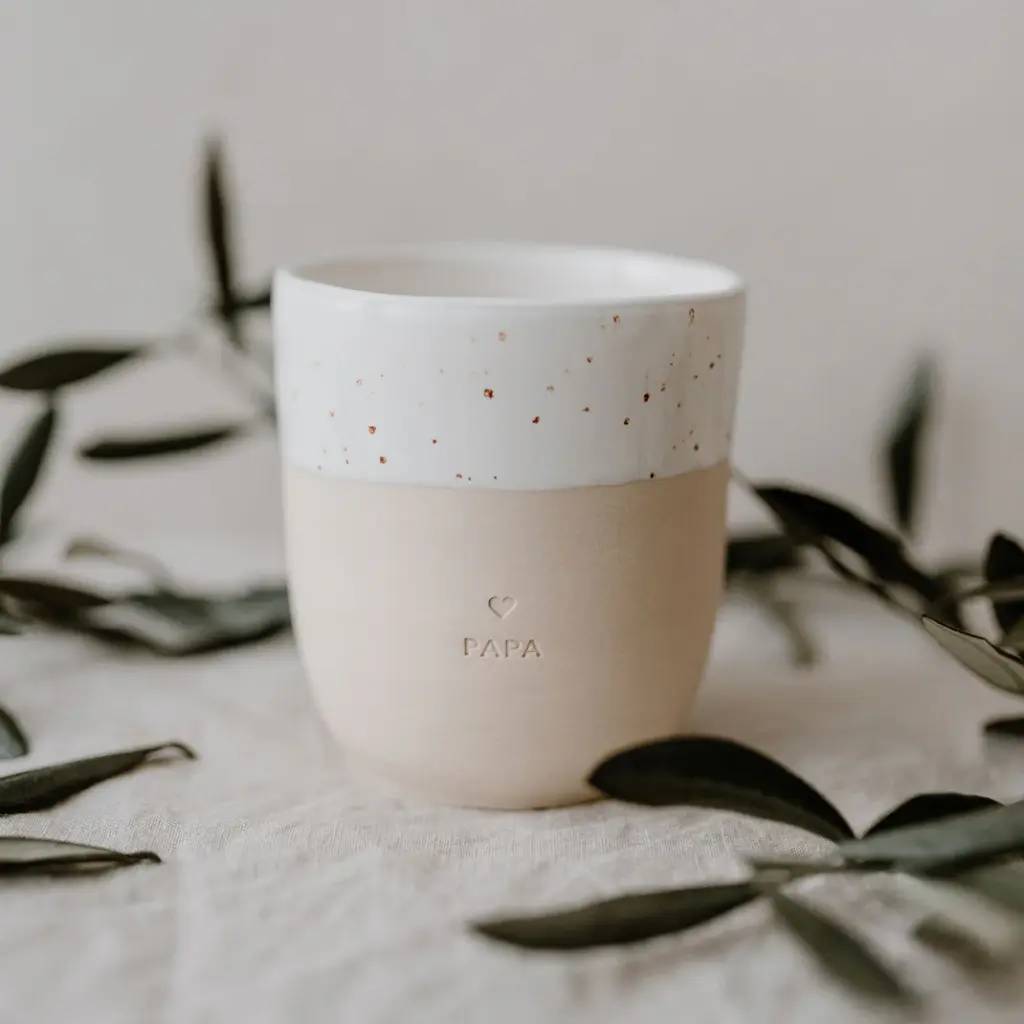 [ELN-POT-030-VE] EULENSCHNITT || Tasse sans anse Papa – Crème